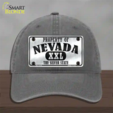 Property Of Nevada Novelty License Plate Hat Unconstructed Cotton / Charcoal