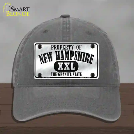 Property Of New Hampshire Novelty License Plate Hat Unconstructed Cotton / Charcoal