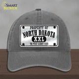 Property Of North Dakota Novelty License Plate Hat Unconstructed Cotton / Charcoal