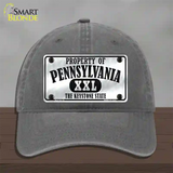 Property Of Pennsylvania Novelty License Plate Hat Unconstructed Cotton / Charcoal