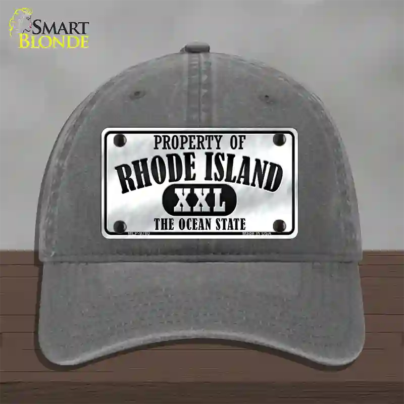 Property Of Rhode Island Novelty License Plate Hat Unconstructed Cotton / Charcoal