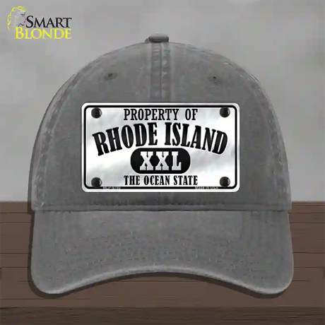 Property Of Rhode Island Novelty License Plate Hat Unconstructed Cotton / Charcoal