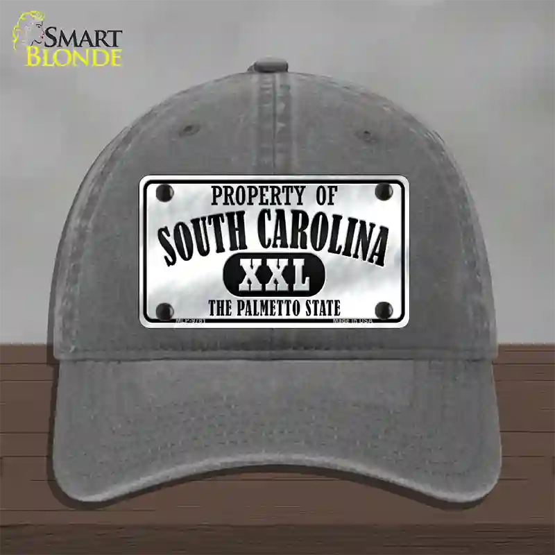 Property Of South Carolina Novelty License Plate Hat Unconstructed Cotton / Charcoal