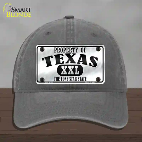 Property Of Texas Novelty License Plate Hat Unconstructed Cotton / Charcoal