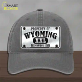 Property Of Wyoming Novelty License Plate Hat Unconstructed Cotton / Charcoal