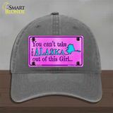 Alaska Girl Novelty License Plate Hat Unconstructed Cotton / Charcoal