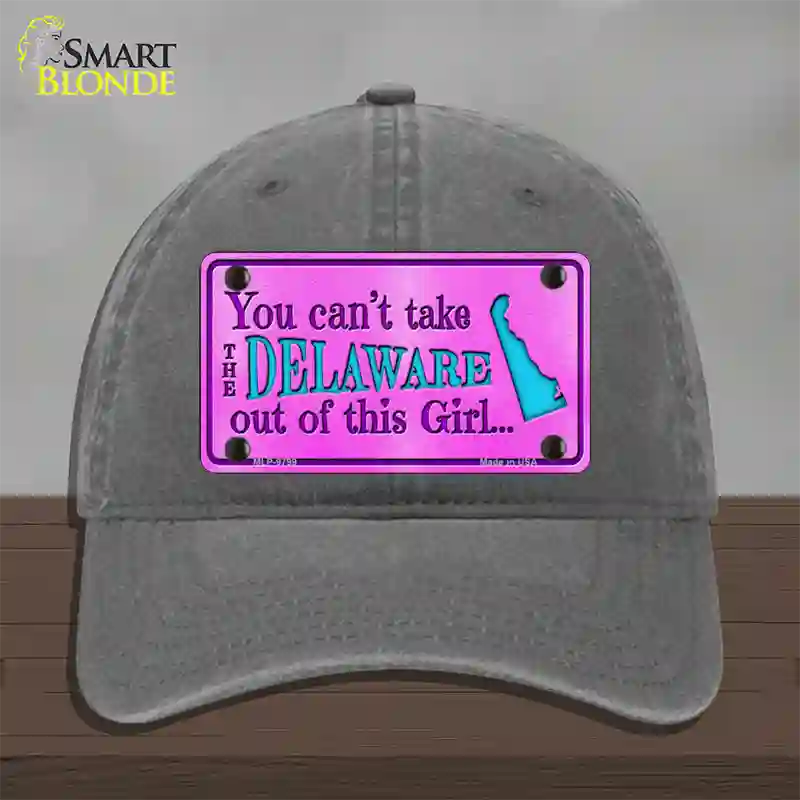 Delaware Girl Novelty License Plate Hat Unconstructed Cotton / Charcoal