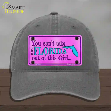 Florida Girl Novelty License Plate Hat Unconstructed Cotton / Charcoal