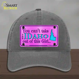 Idaho Girl Novelty License Plate Hat Unconstructed Cotton / Charcoal