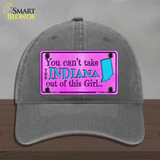 Indiana Girl Novelty License Plate Hat Unconstructed Cotton / Charcoal