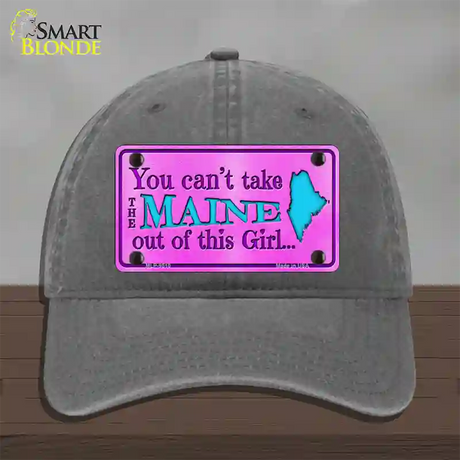 Maine Girl Pink Novelty License Plate Hat Unconstructed Cotton / Charcoal