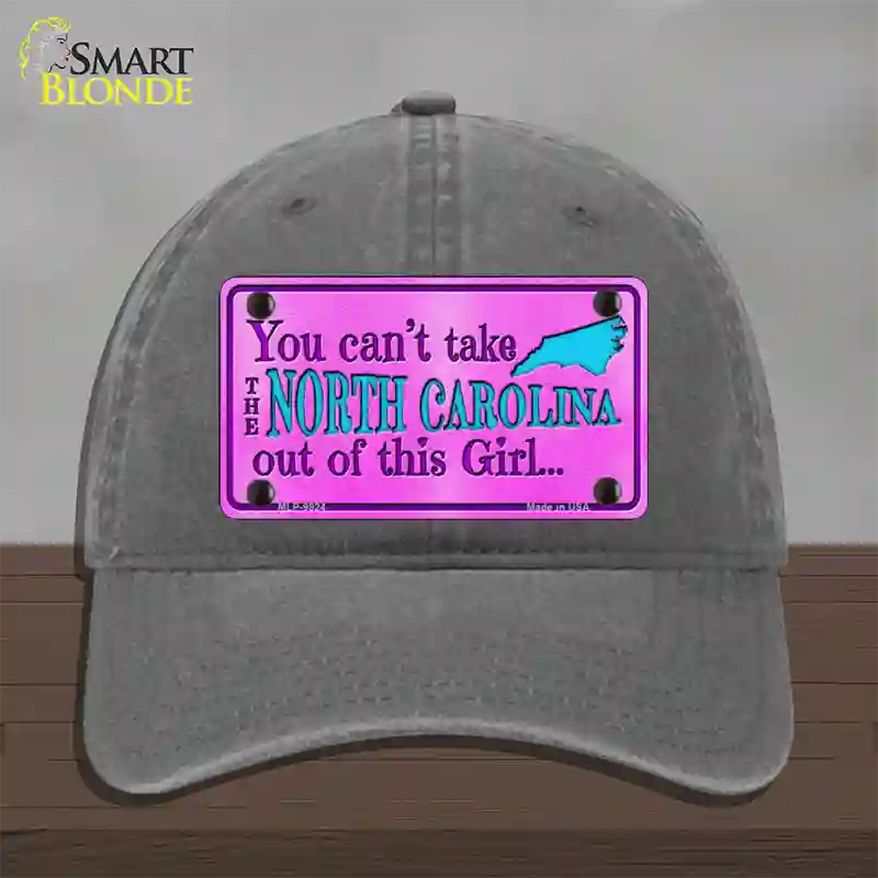 North Carolina Girl Novelty License Plate Hat Unconstructed Cotton / Charcoal