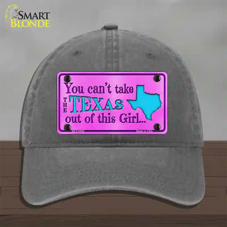 Texas Girl Pink Novelty License Plate Hat Unconstructed Cotton / Charcoal