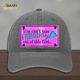 Virginia Girl Novelty License Plate Hat Unconstructed Cotton / Charcoal