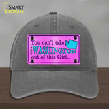 Washington Girl Novelty License Plate Hat Unconstructed Cotton / Charcoal