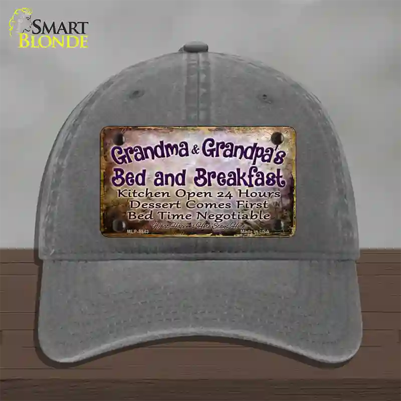 Grandma And Grandpa Bed & Breakfast Novelty License Plate Hat Unconstructed Cotton / Charcoal