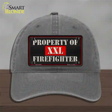 Property Of Firefighter Novelty License Plate Hat Unconstructed Cotton / Charcoal