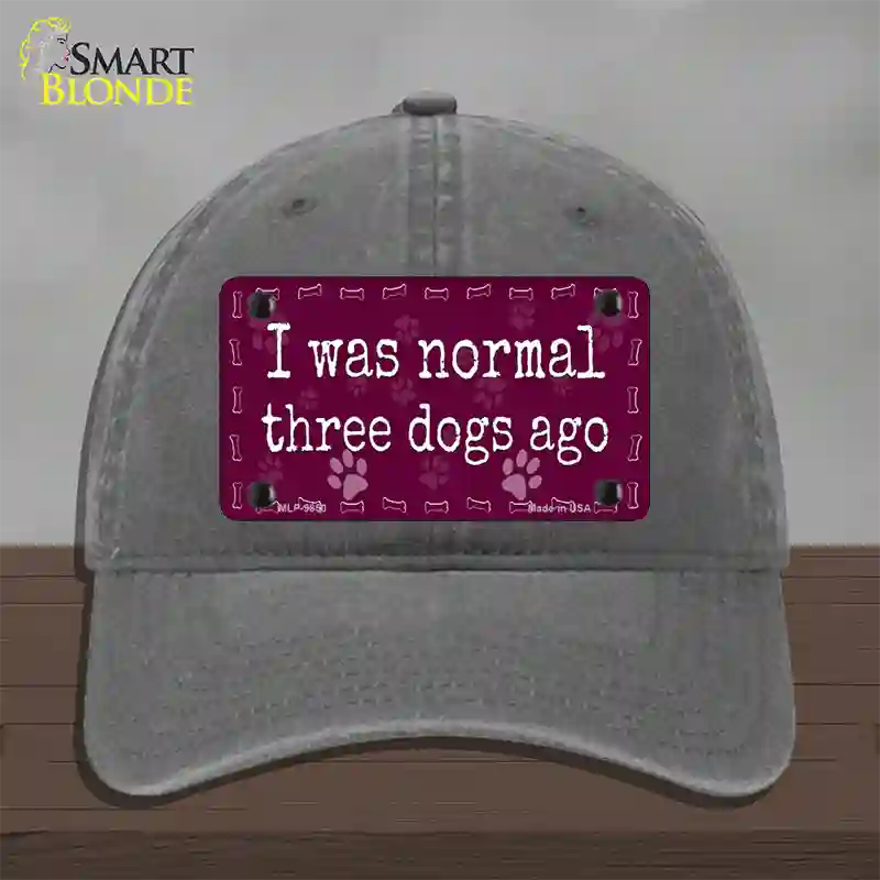 Three Dogs Ago Novelty License Plate Hat Unconstructed Cotton / Charcoal