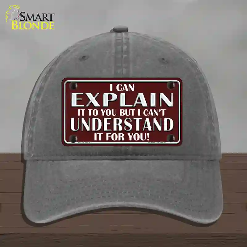 I Can Explain Novelty License Plate Hat Unconstructed Cotton / Charcoal