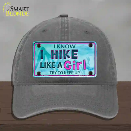 Hike Like A Girl Novelty License Plate Hat Unconstructed Cotton / Charcoal