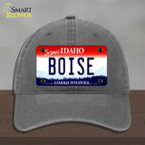 Boise Idaho Novelty License Plate Hat Unconstructed Cotton / Charcoal