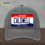 Caldwell Idaho Novelty License Plate Hat Unconstructed Cotton / Charcoal