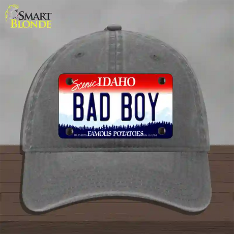 Bad Boy Idaho Novelty License Plate Hat Unconstructed Cotton / Charcoal