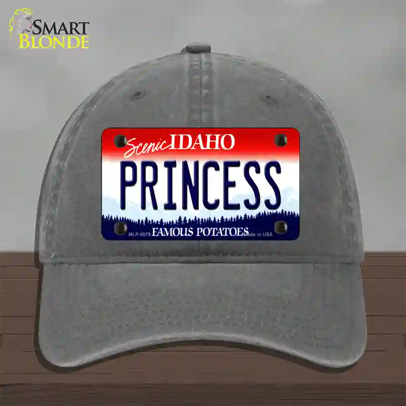 Princess Idaho Novelty License Plate Hat Unconstructed Cotton / Charcoal