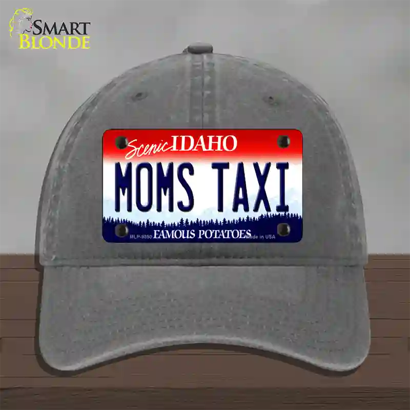 Moms Taxi Idaho Novelty License Plate Hat Unconstructed Cotton / Charcoal