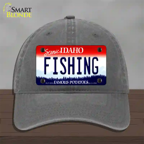 Fishing Idaho Novelty License Plate Hat Unconstructed Cotton / Charcoal