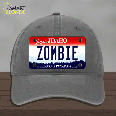 Zombie Idaho Novelty License Plate Hat Unconstructed Cotton / Charcoal