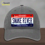 Snake River Idaho Novelty License Plate Hat Unconstructed Cotton / Charcoal