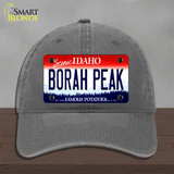 Borah Peak Idaho Novelty License Plate Hat Unconstructed Cotton / Charcoal