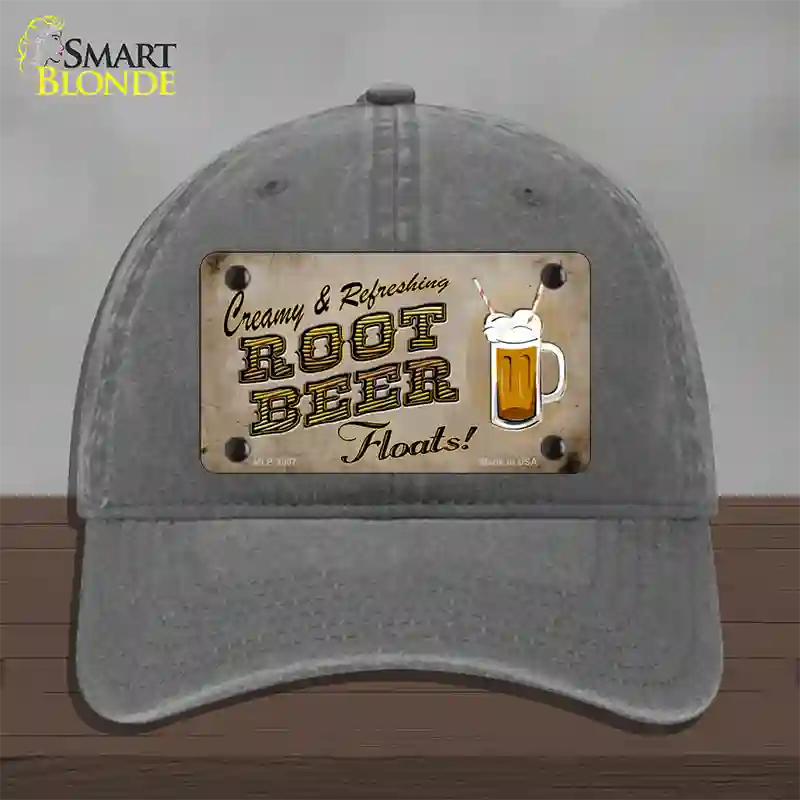 Root Beer Floats Novelty License Plate Hat Unconstructed Cotton / Charcoal