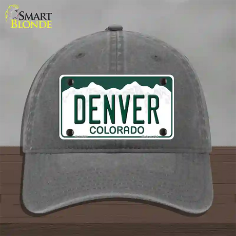 Denver Colorado Novelty License Plate Hat Unconstructed Cotton / Charcoal