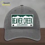 Beaver Creek Colorado Novelty License Plate Hat Unconstructed Cotton / Charcoal