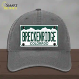 Breckenridge Colorado Novelty License Plate Hat Unconstructed Cotton / Charcoal