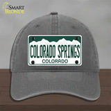 Colorado Springs Colorado Novelty License Plate Hat Unconstructed Cotton / Charcoal