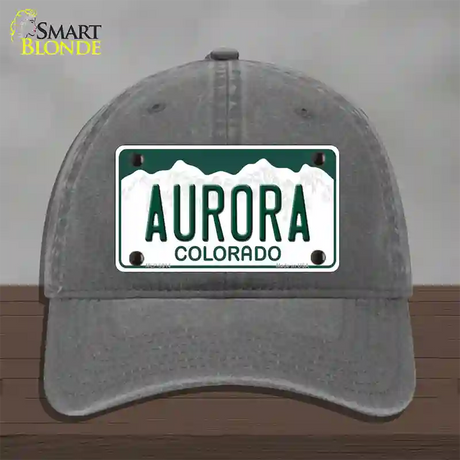 Aurora Colorado Novelty License Plate Hat Unconstructed Cotton / Charcoal