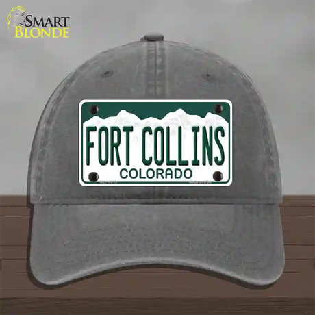 Fort Collins Colorado Novelty License Plate Hat Unconstructed Cotton / Charcoal