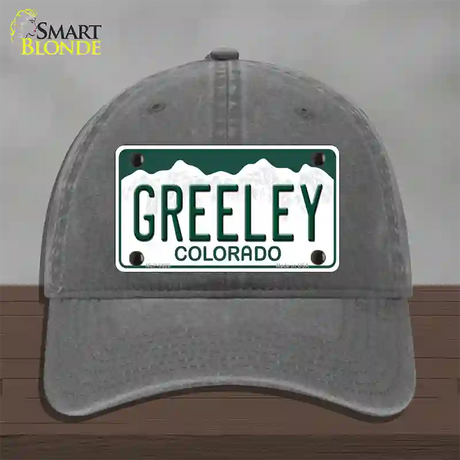 Greeley Colorado Novelty License Plate Hat Unconstructed Cotton / Charcoal