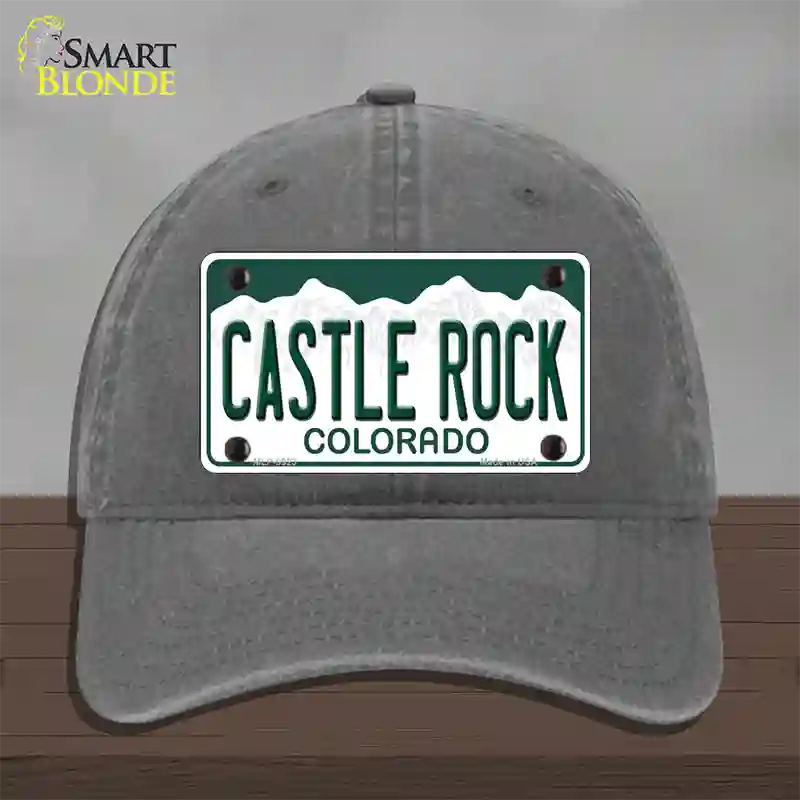 Castle Rock Colorado Novelty License Plate Hat Unconstructed Cotton / Charcoal