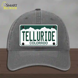 Telluride Colorado Novelty License Plate Hat Unconstructed Cotton / Charcoal