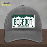 Bigfoot Colorado Novelty License Plate Hat Unconstructed Cotton / Charcoal