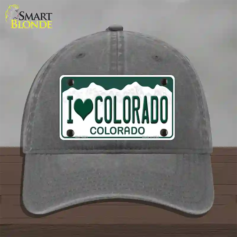 I Love Colorado Novelty License Plate Hat Unconstructed Cotton / Charcoal