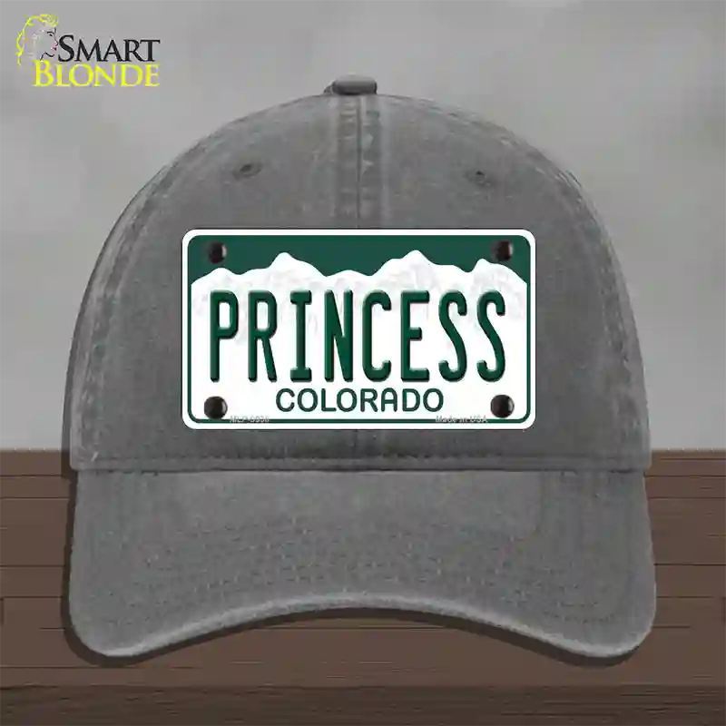 Princess Colorado Novelty License Plate Hat Unconstructed Cotton / Charcoal