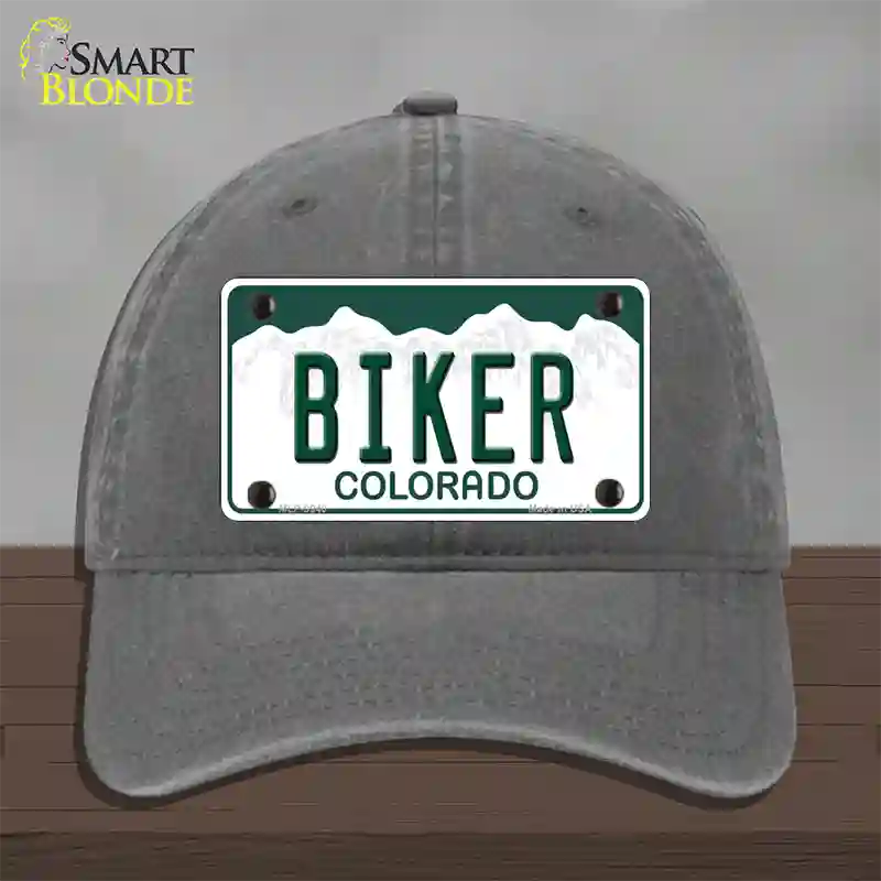 Biker Colorado Novelty License Plate Hat Unconstructed Cotton / Charcoal