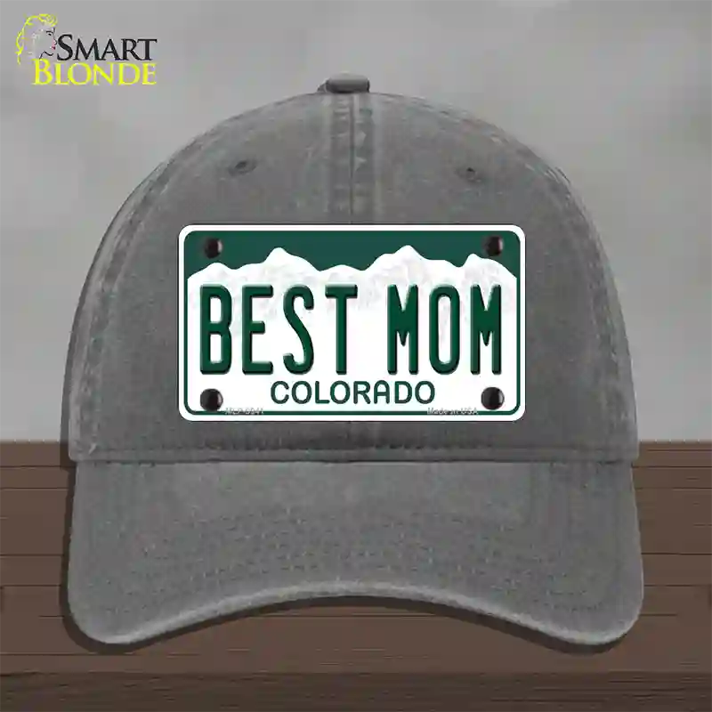 Best Mom Colorado Novelty License Plate Hat Unconstructed Cotton / Charcoal