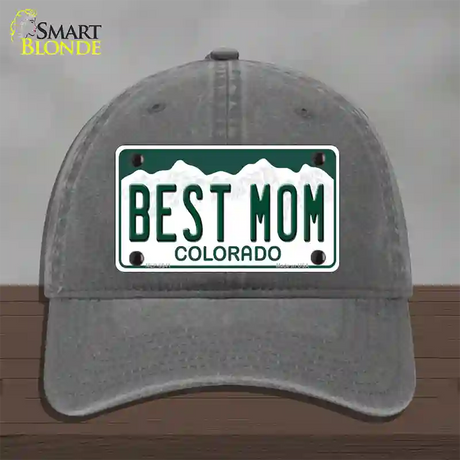 Best Mom Colorado Novelty License Plate Hat Unconstructed Cotton / Charcoal