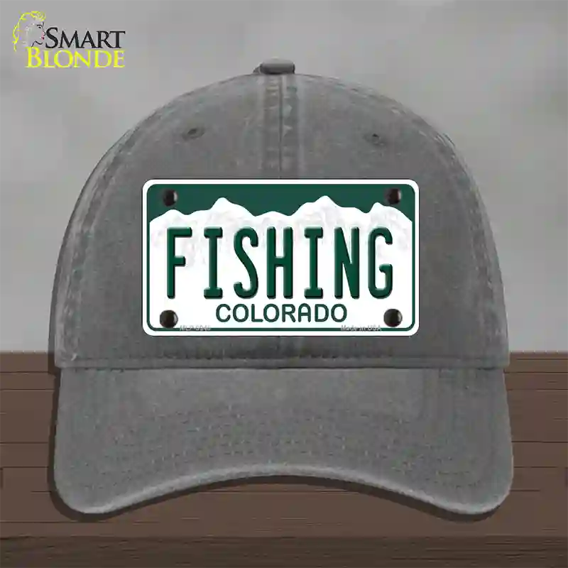 Fishing Colorado Novelty License Plate Hat Unconstructed Cotton / Charcoal